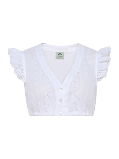 Berwin Short Sleeve Dirndl Blouse "Dana" white