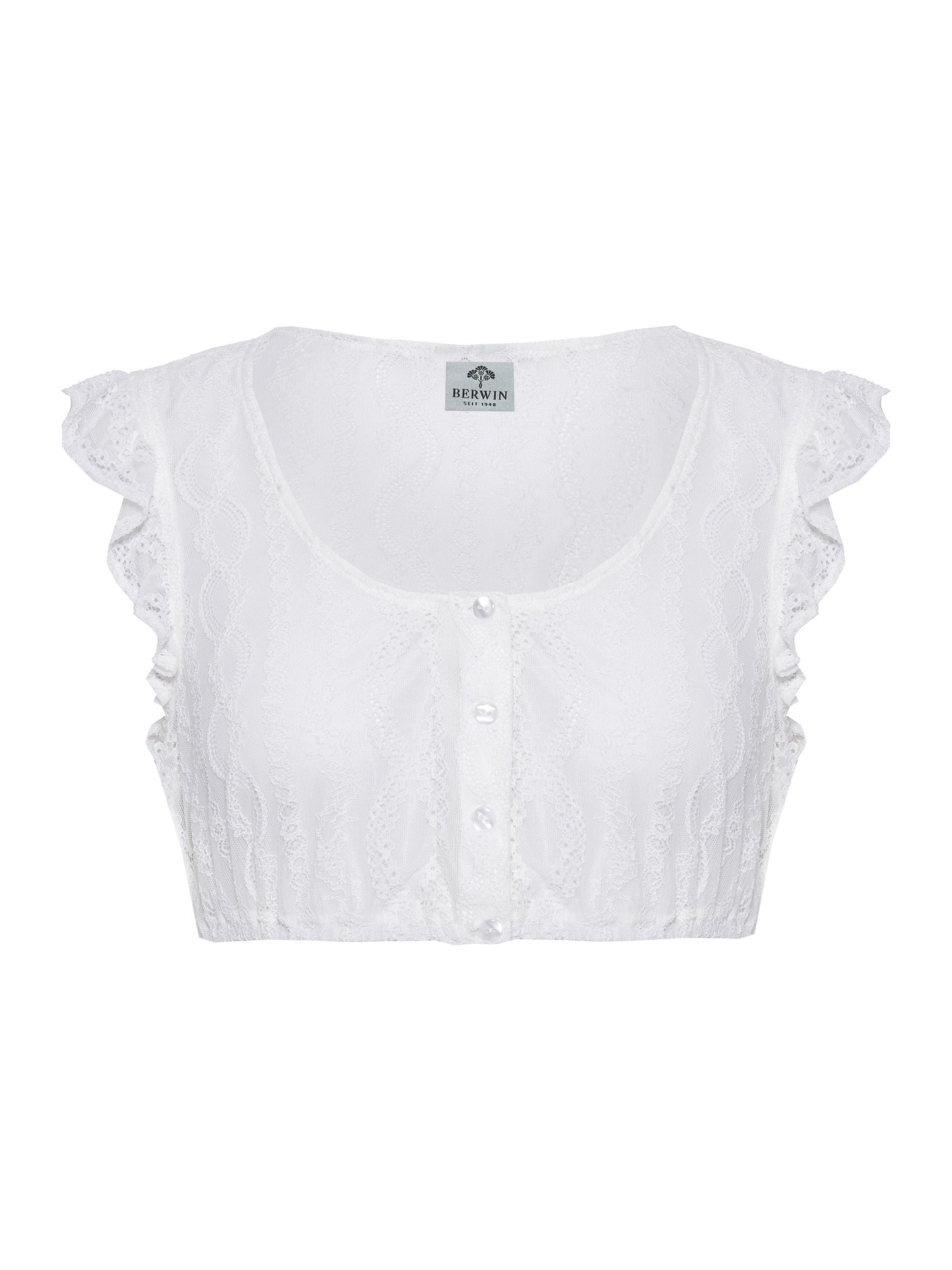 Berwin Cap Sleeve Lace Dirndl Blouse "Nele" white