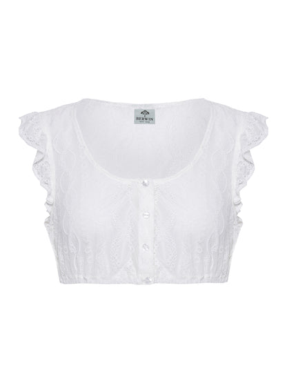 Berwin Cap Sleeve Lace Dirndl Blouse "Nele" white
