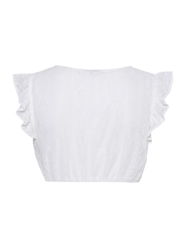 Berwin Cap Sleeve Lace Dirndl Blouse "Nele" white