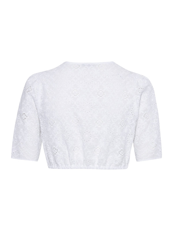 Berwin Square Neck Embroidery Dirndl Blouse "Vera" white