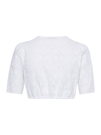 Berwin Square Neck Embroidery Dirndl Blouse "Vera" white