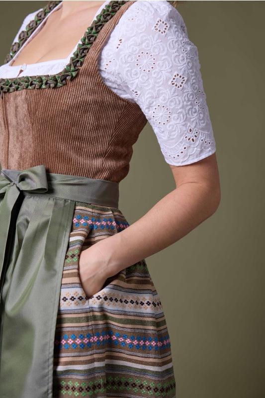 Berwin Square Neck Embroidery Dirndl Blouse "Vera" white