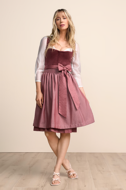 Kruger Midi Dirndl 2pcs. 60cm "Veralyn" red (40)
