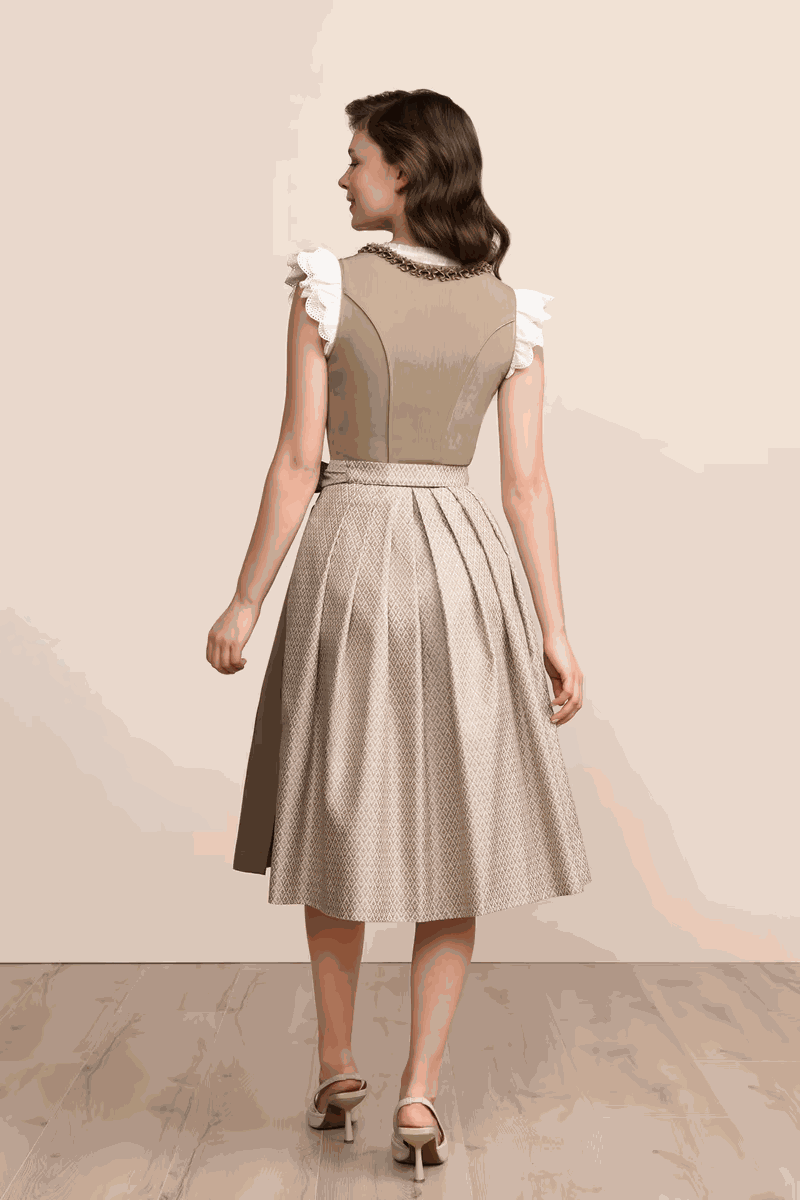 Kruger Long Dirndl 2pcs. 70cm "Anica" beige