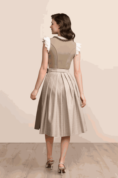 Kruger Long Dirndl 2pcs. 70cm "Anica" beige