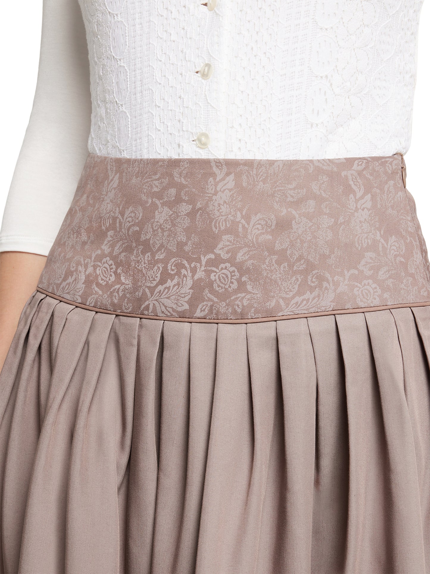Berwin Traditional Skirt, Taupe — 58cm