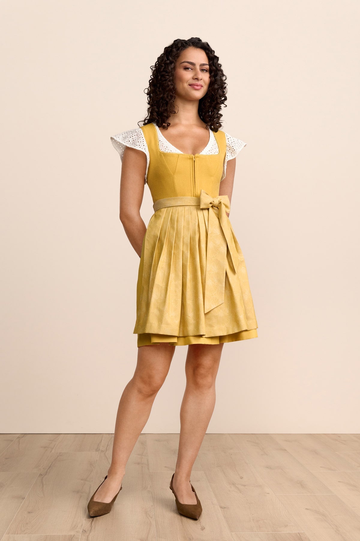 Kruger Vynella mini dirndl in yellow, 50cm