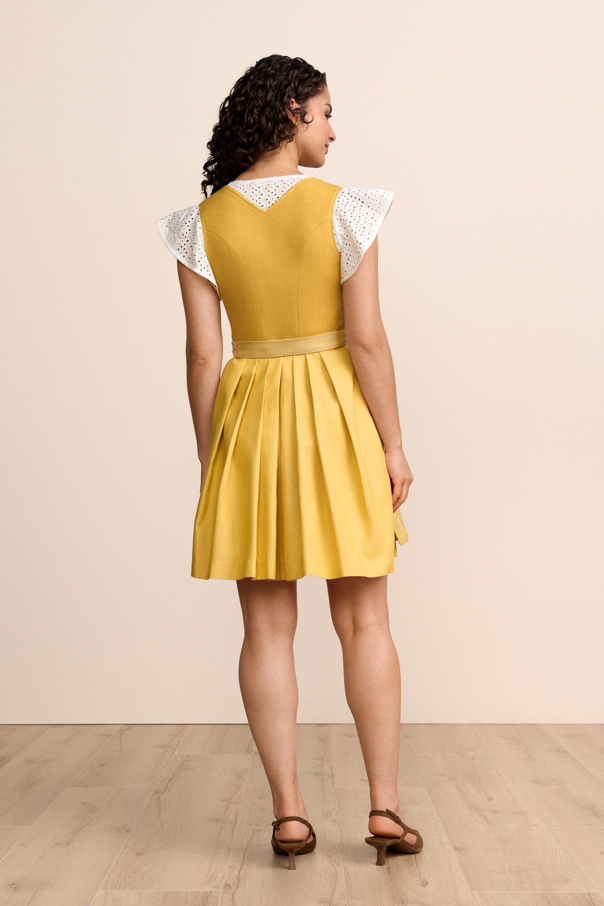 Kruger Vynella mini dirndl in yellow, 50cm