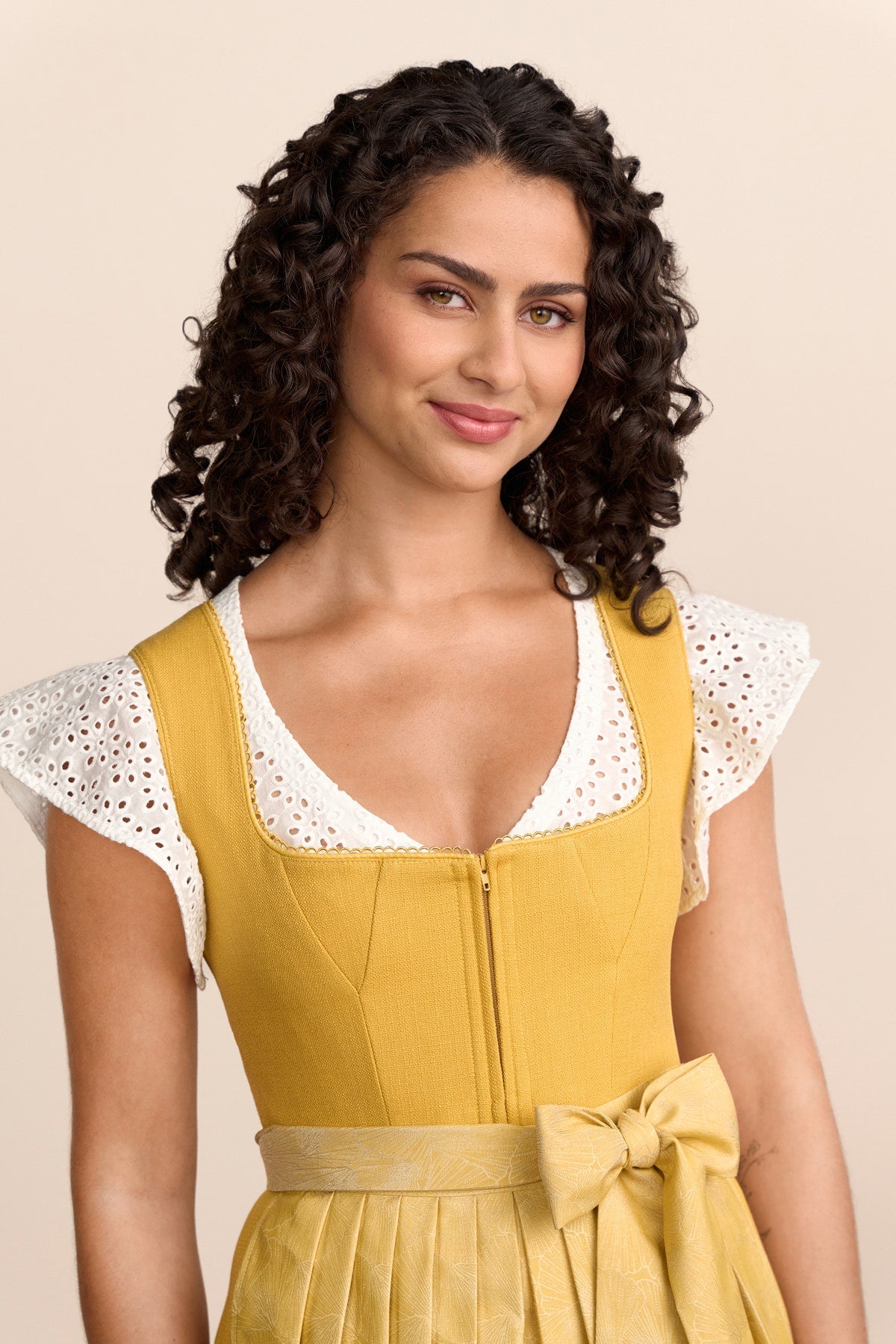 Kruger Vynella mini dirndl in yellow, 50cm