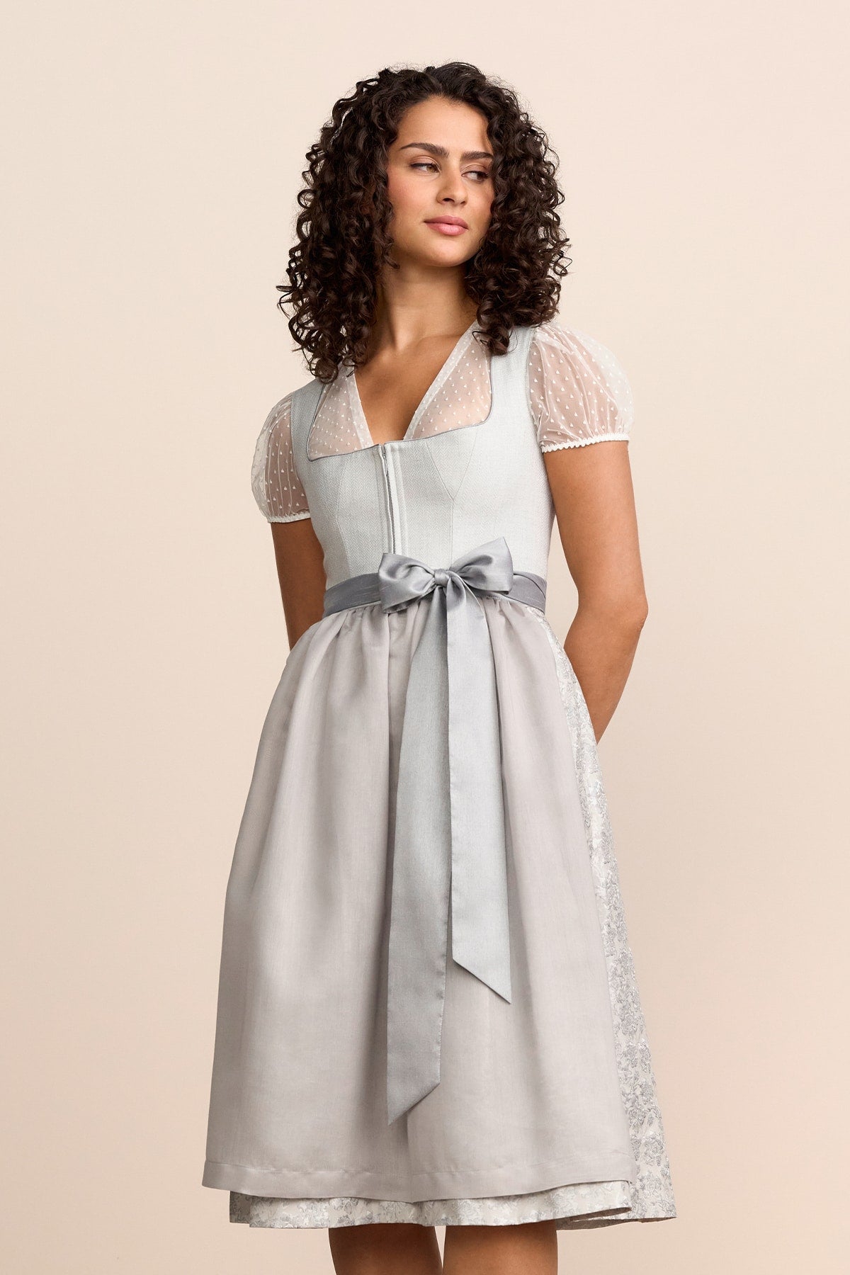 Kruger Zilina long dirndl in grey, 70cm