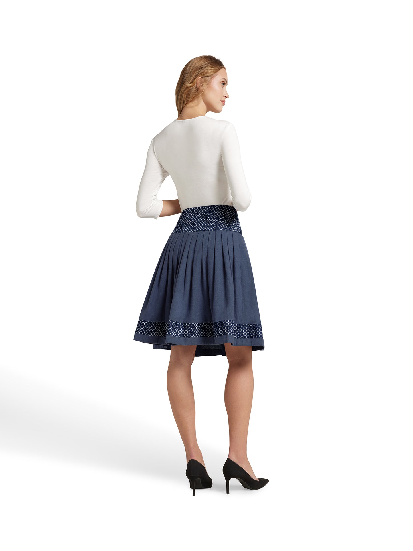 Berwin Traditional Skirt, Navy — 58cm