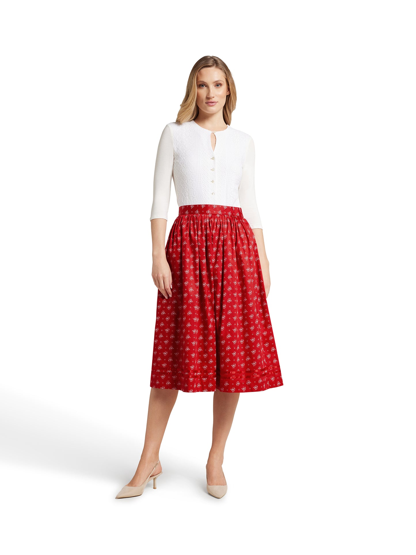Berwin Traditional Skirt, Rot — 75cm