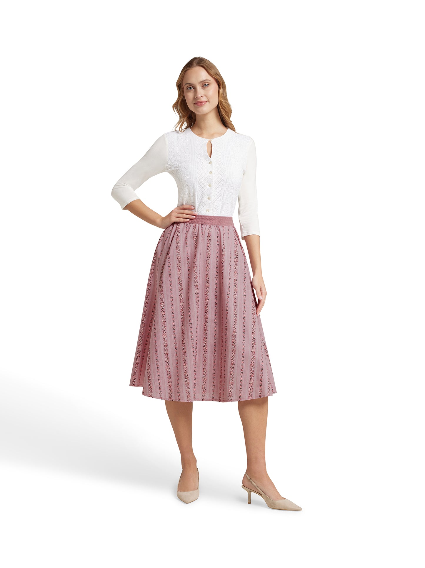 Berwin Traditional Skirt, Rose — 70cm