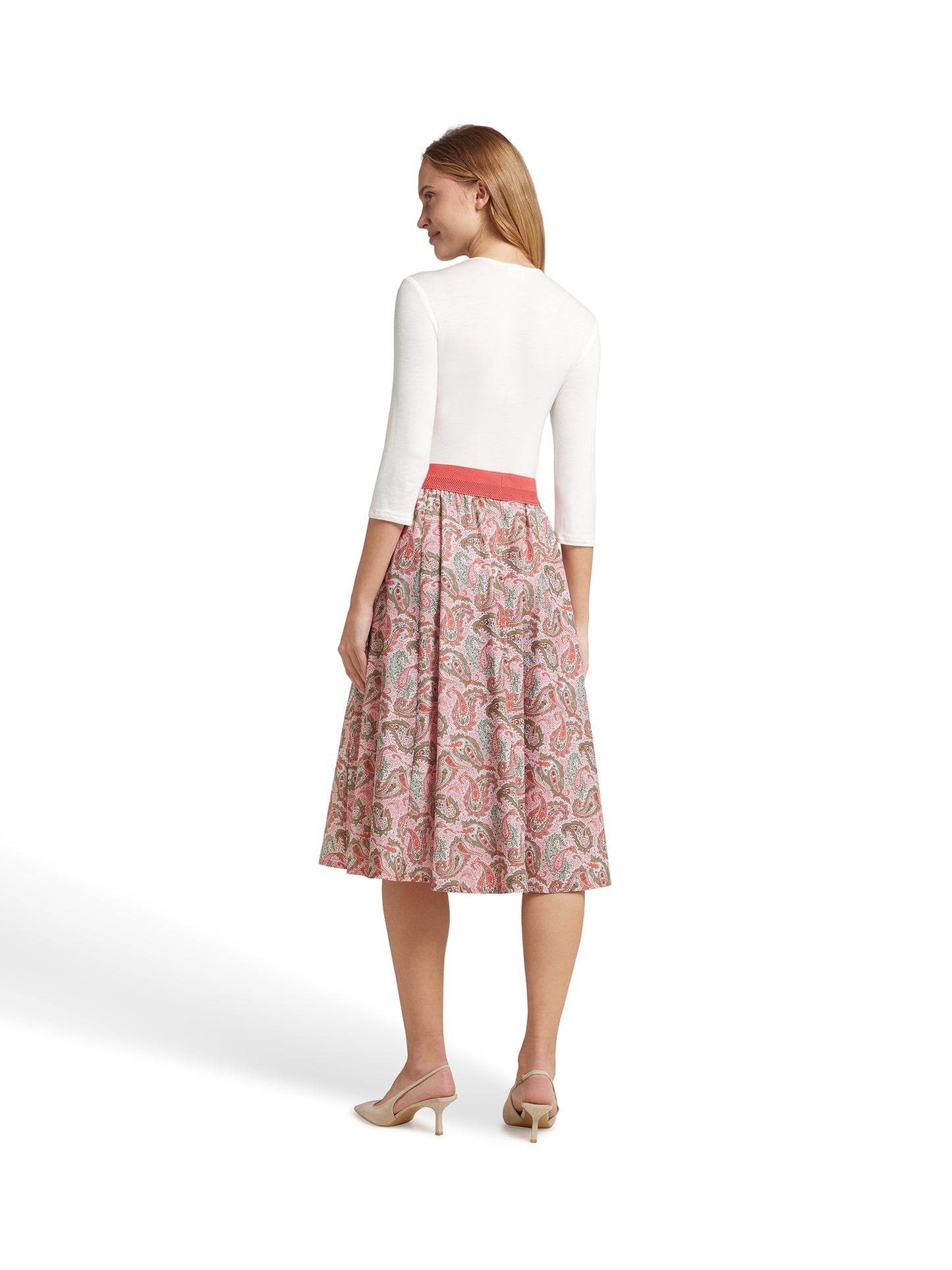 Berwin Traditional Skirt, Coral — 70cm