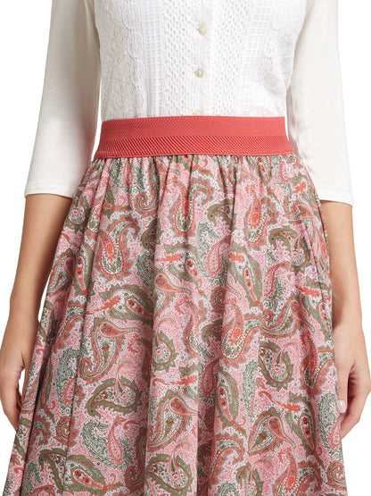 Berwin Traditional Skirt, Coral — 70cm