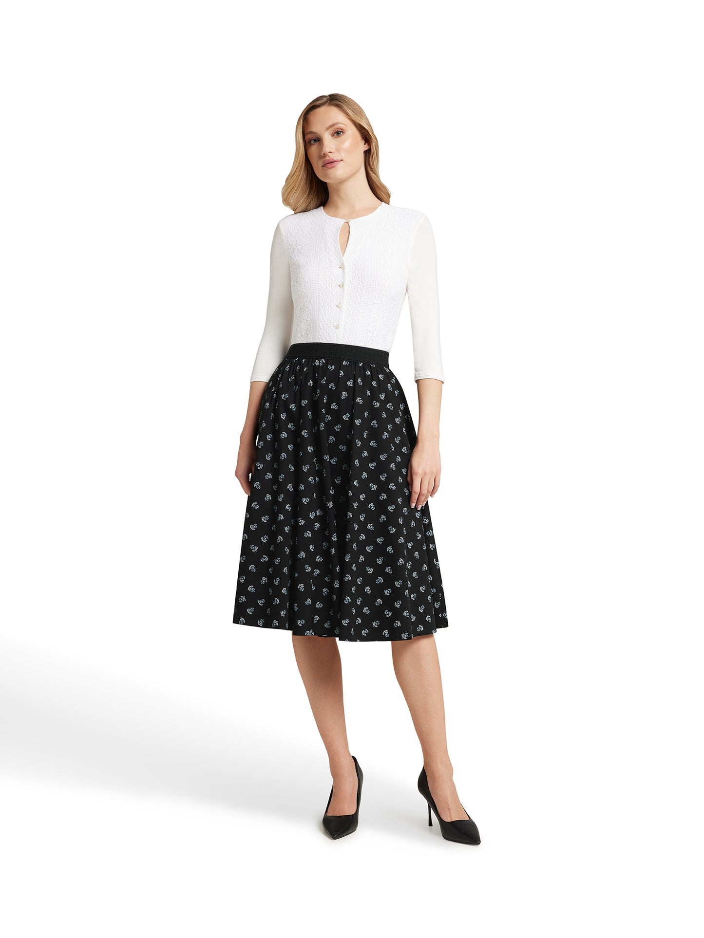 Berwin Traditional Skirt, Black — 70cm