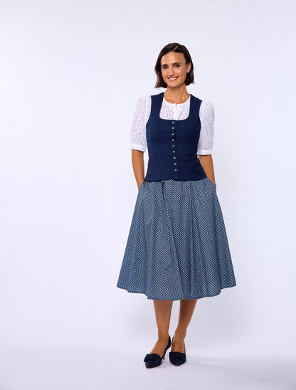 Berwin Traditional Skirt, Navy — 70cm