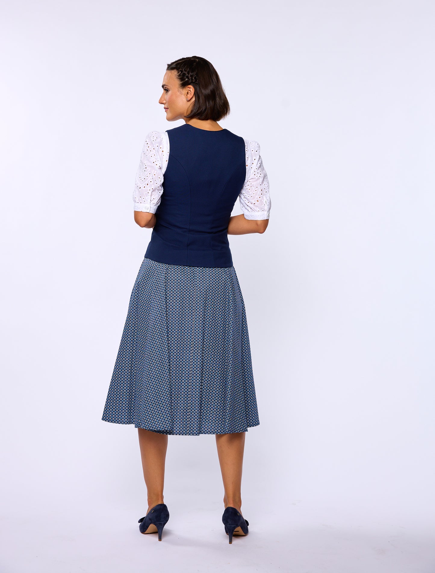 Berwin Traditional Skirt, Navy — 70cm
