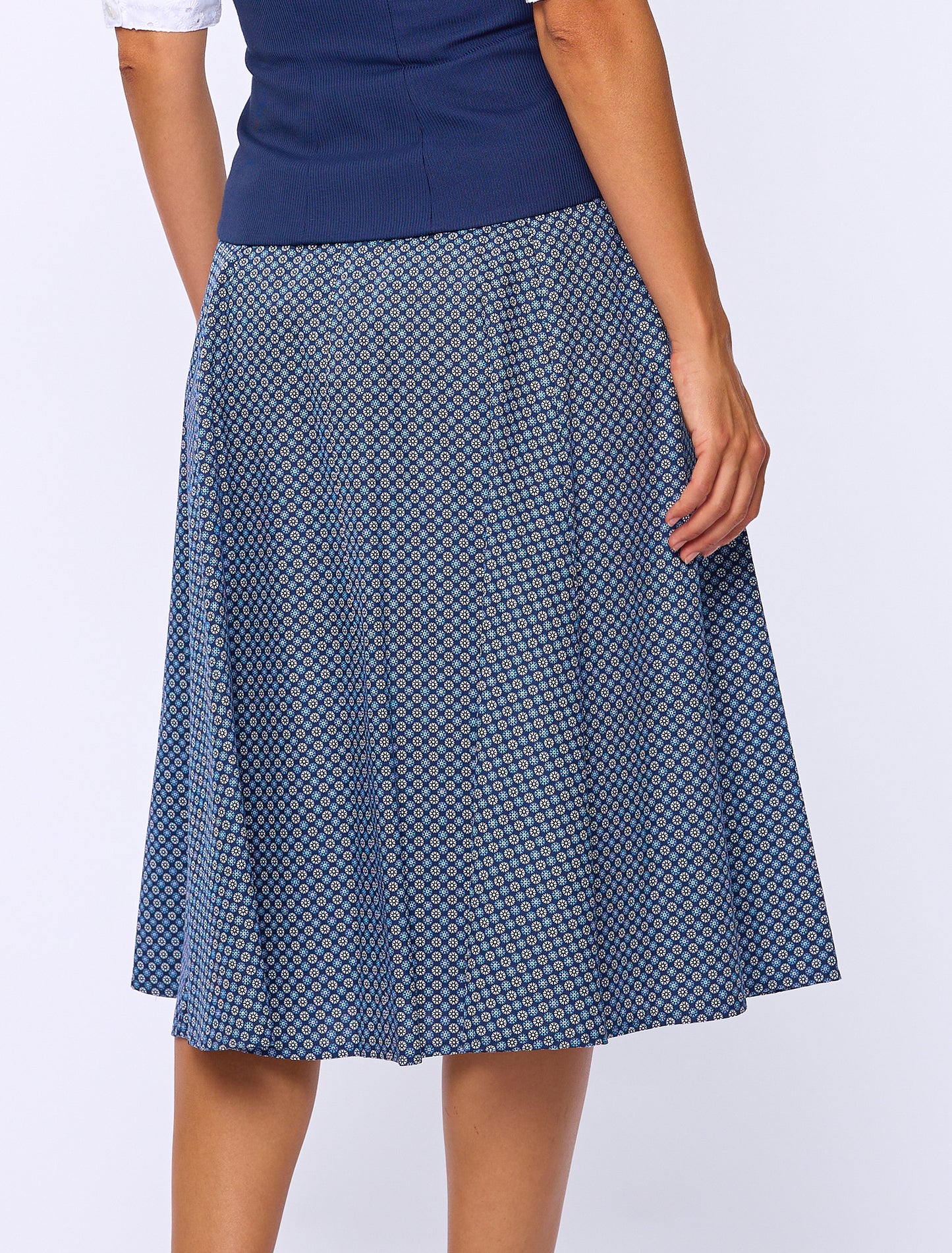 Berwin Traditional Skirt, Navy — 70cm