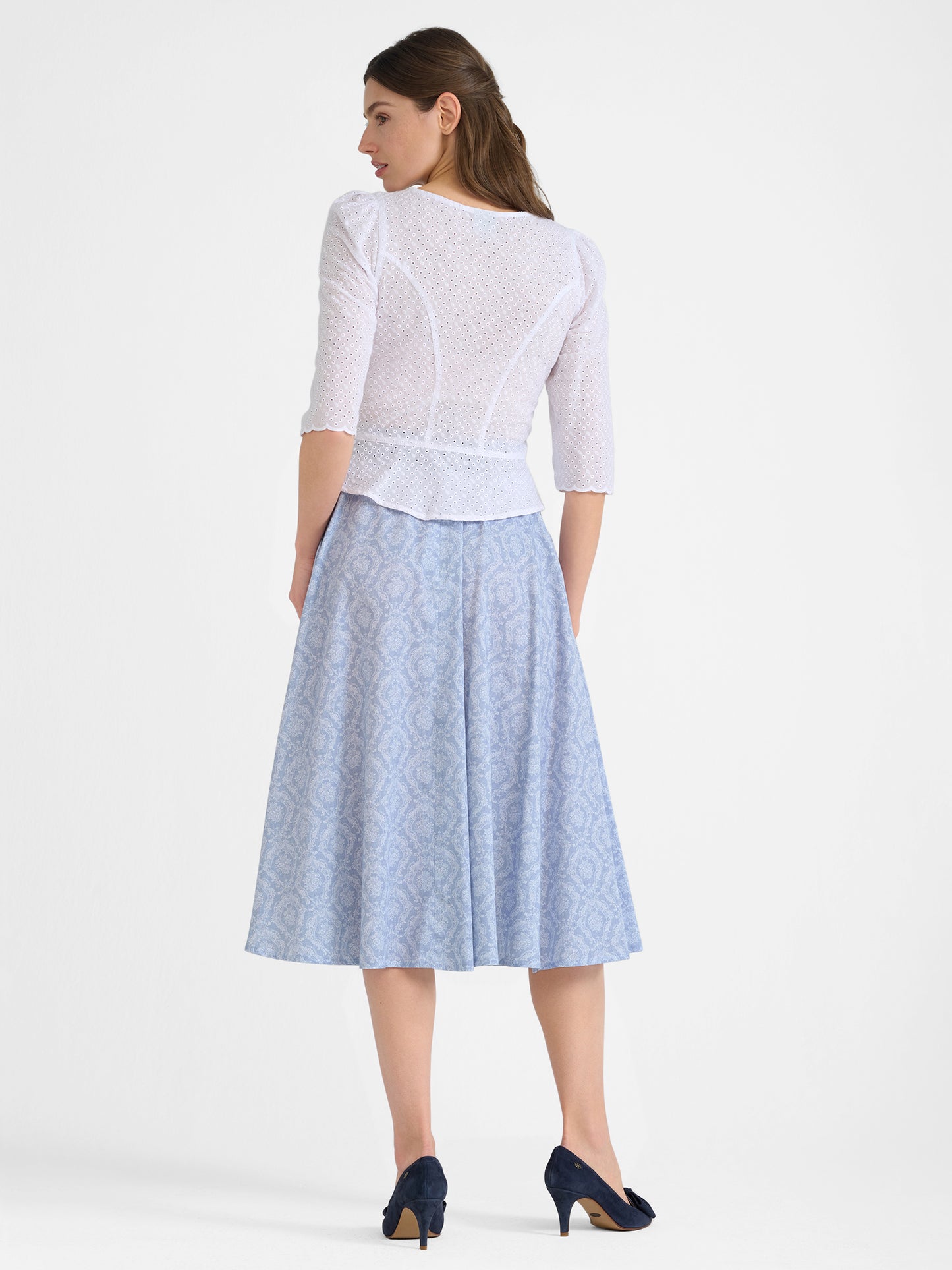 Berwin Traditional Skirt, Light Blue — 75cm