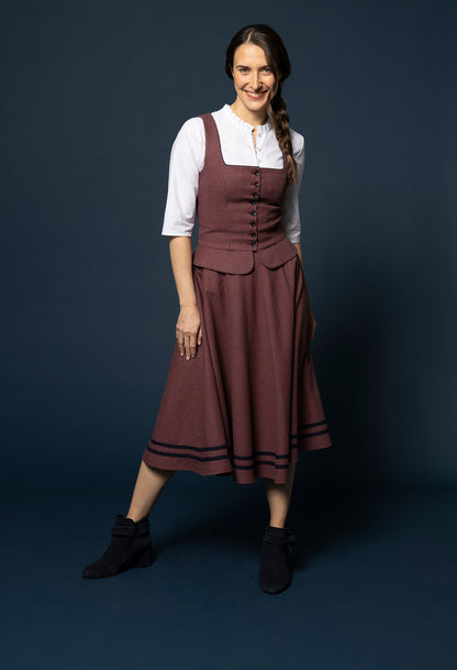 Berwin Traditional Skirt, Red — 75cm