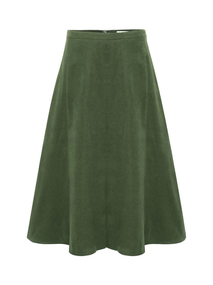 Berwin Traditional Skirt, Olive Green — 80cm