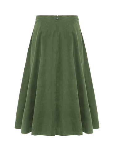Berwin Traditional Skirt, Olive Green — 80cm