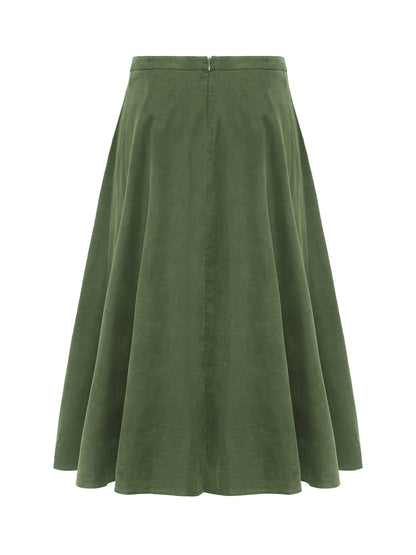 Berwin Traditional Skirt, Olive Green — 80cm