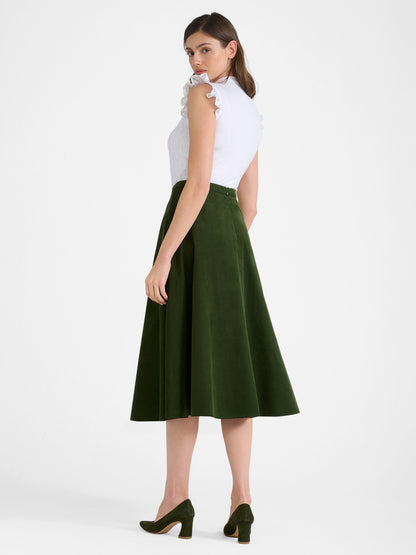 Berwin Traditional Skirt, Olive Green — 80cm