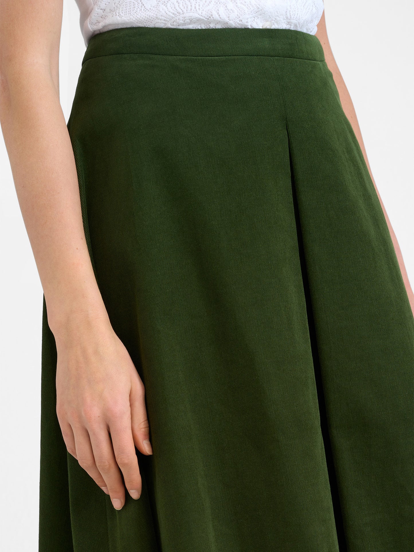 Berwin Traditional Skirt, Olive Green — 80cm