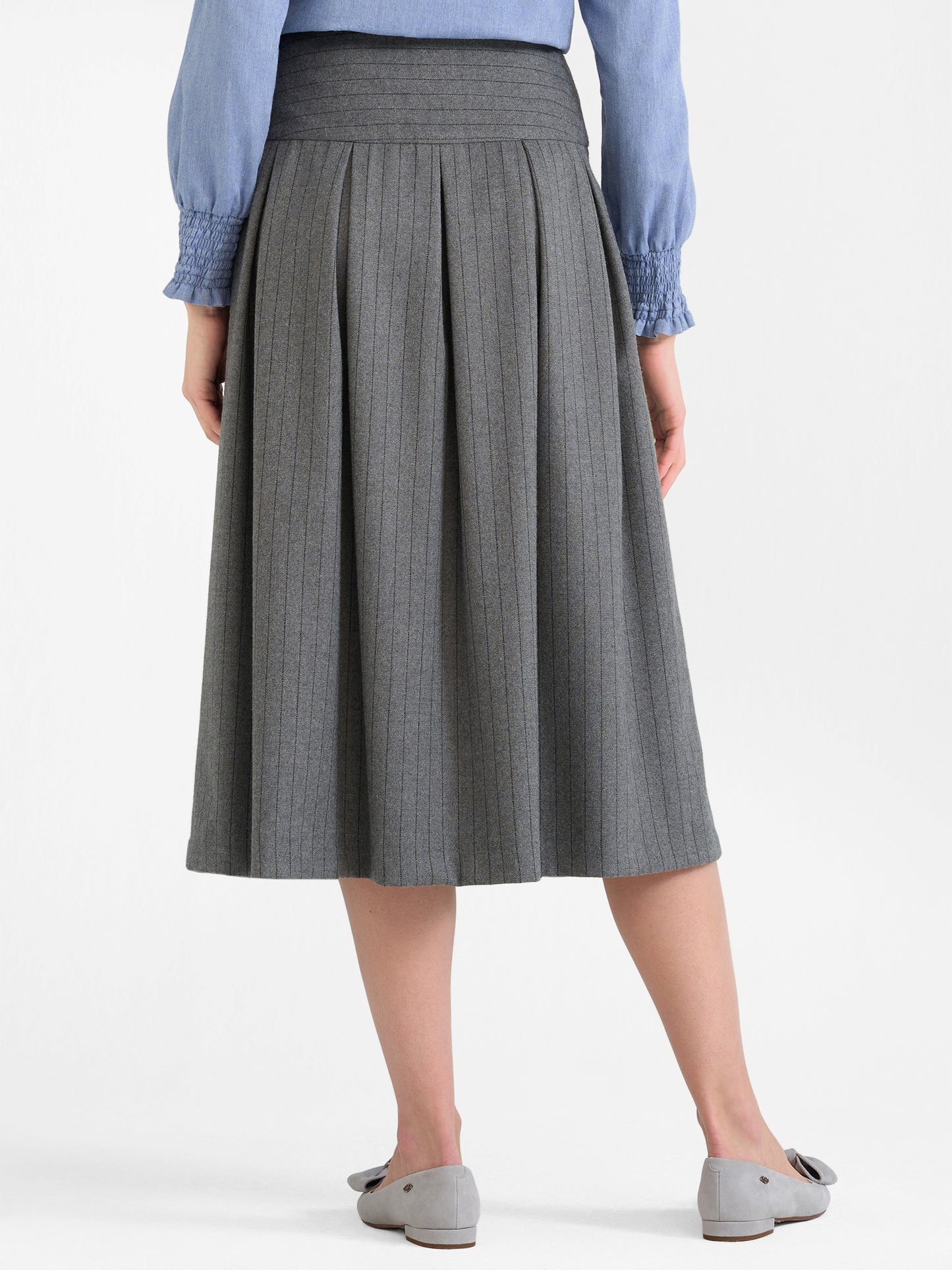 Berwin Traditional Skirt, Medium Grey — 85cm