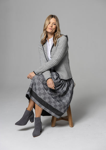 Berwin Traditional Skirt, Medium Grey — 75cm