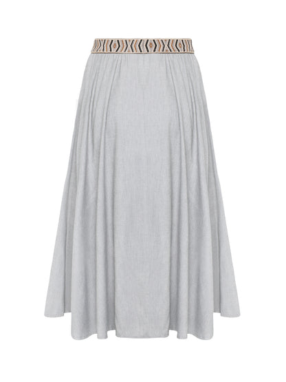Berwin Traditional Skirt, Medium Grey — 75cm