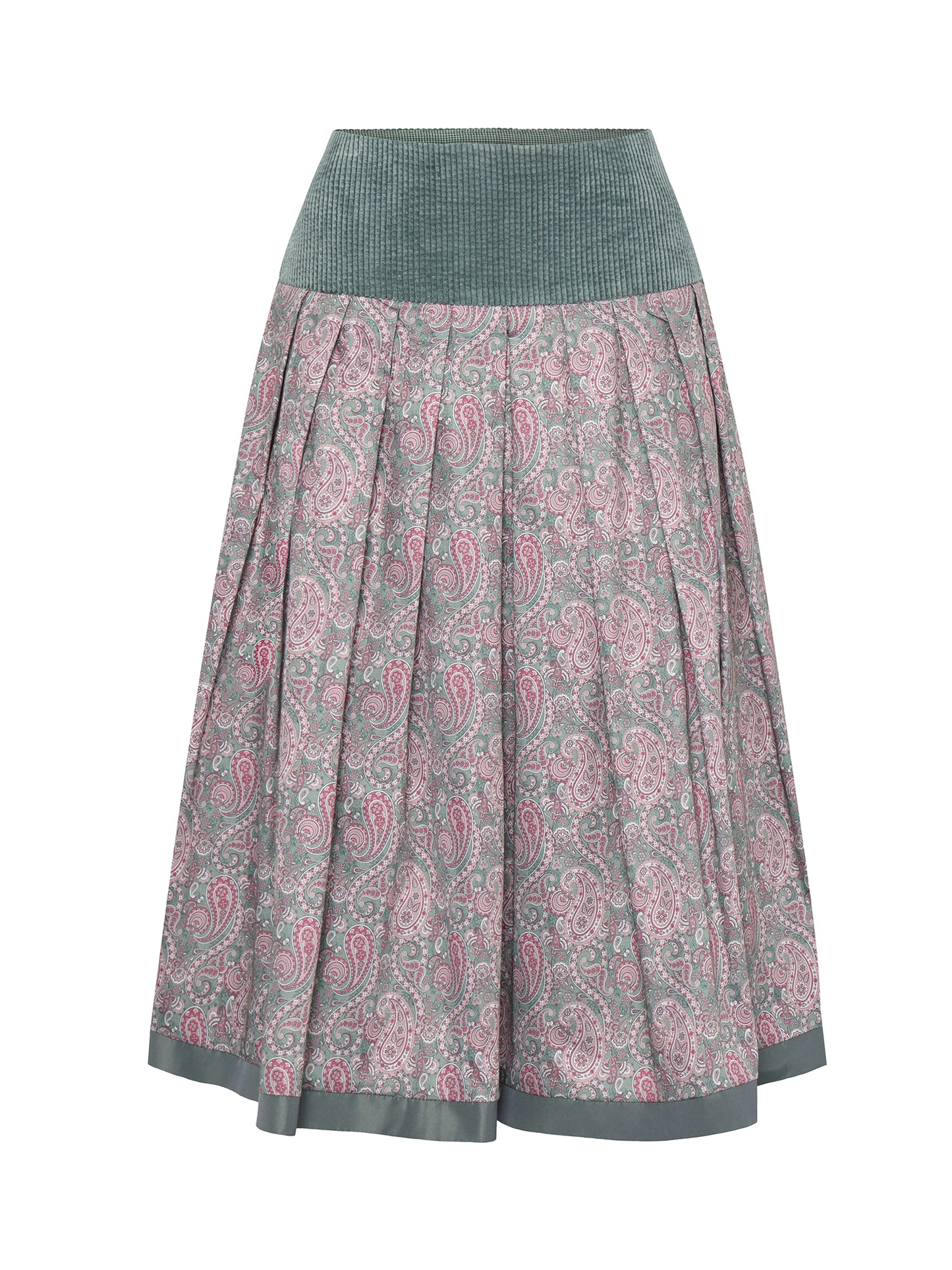 Berwin Traditional Skirt, Sage Green — 75cm