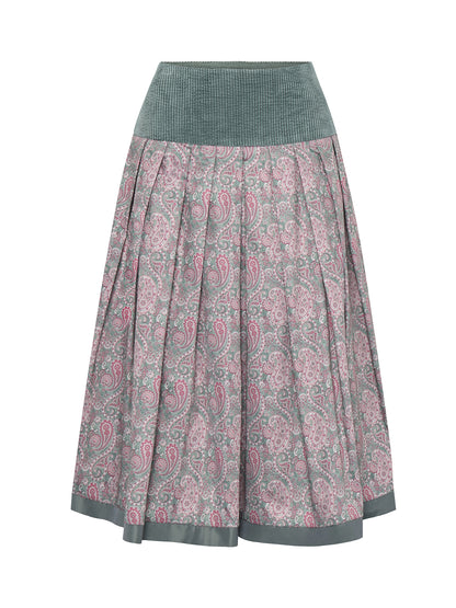 Berwin Traditional Skirt, Sage Green — 75cm