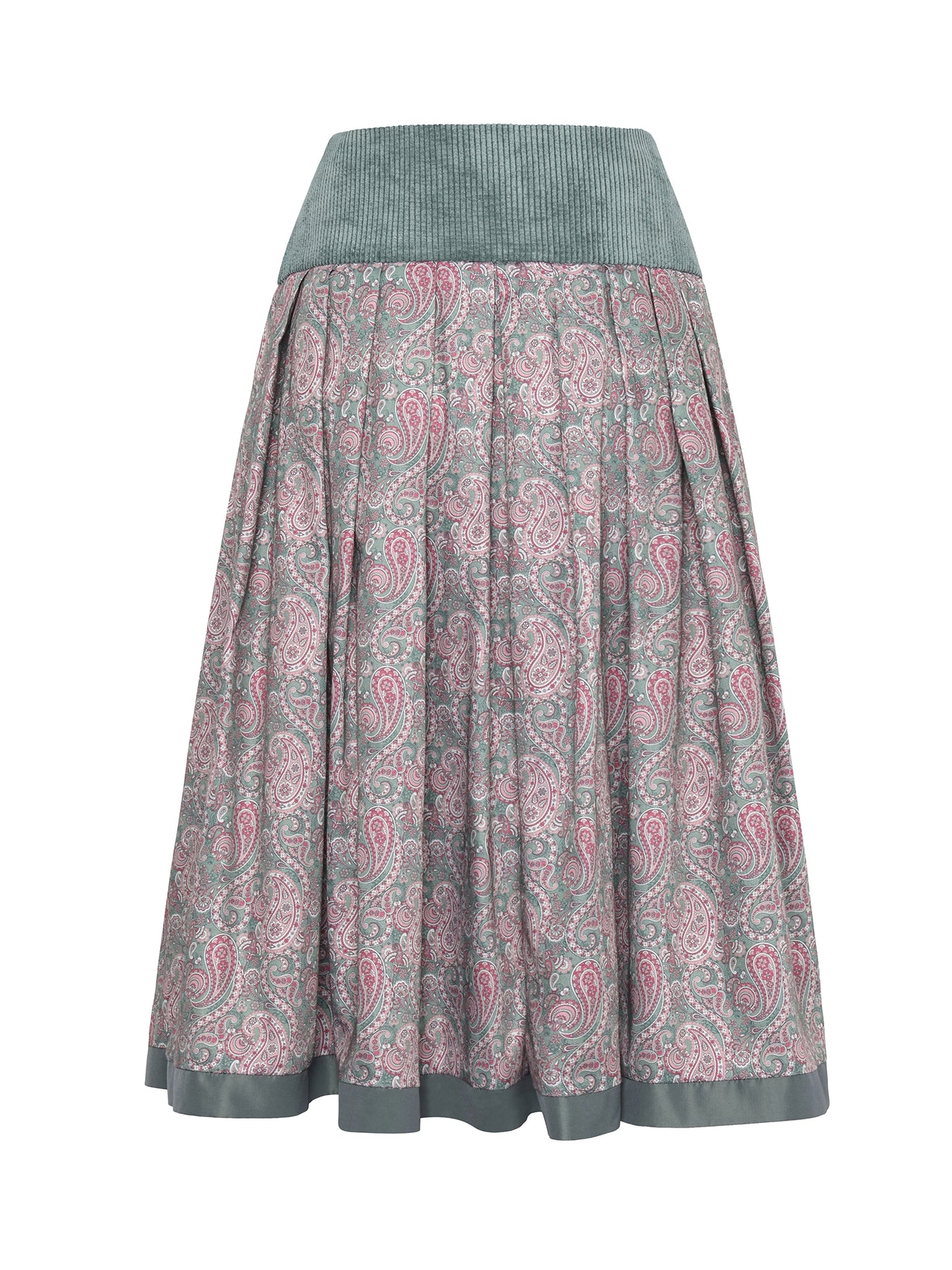 Berwin Traditional Skirt, Sage Green — 75cm