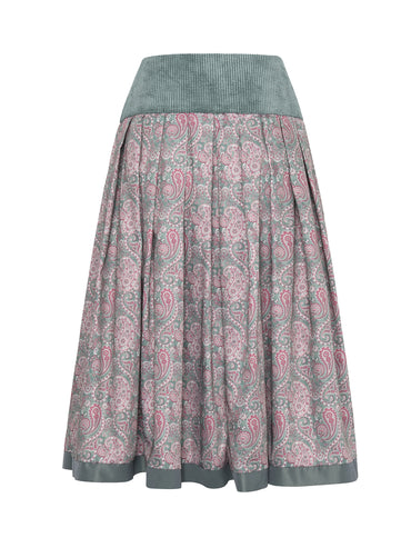 Berwin Traditional Skirt, Sage Green — 75cm