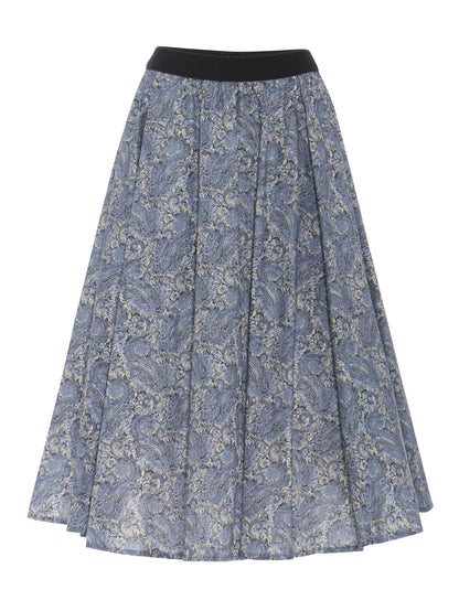 Berwin Traditional Skirt, Denim Blue — 75cm