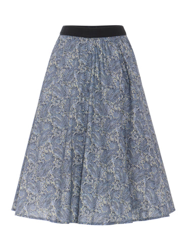 Berwin Traditional Skirt, Denim Blue — 75cm