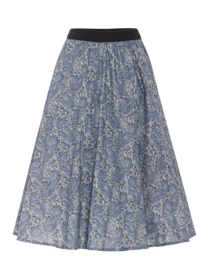 Berwin Traditional Skirt, Denim Blue — 75cm