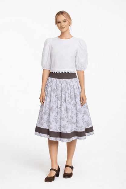 Berwin Traditional Skirt, Silver Grey — 75cm