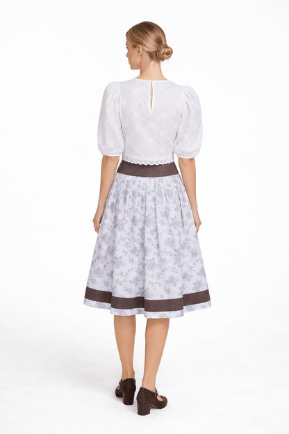 Berwin Traditional Skirt, Silver Grey — 75cm