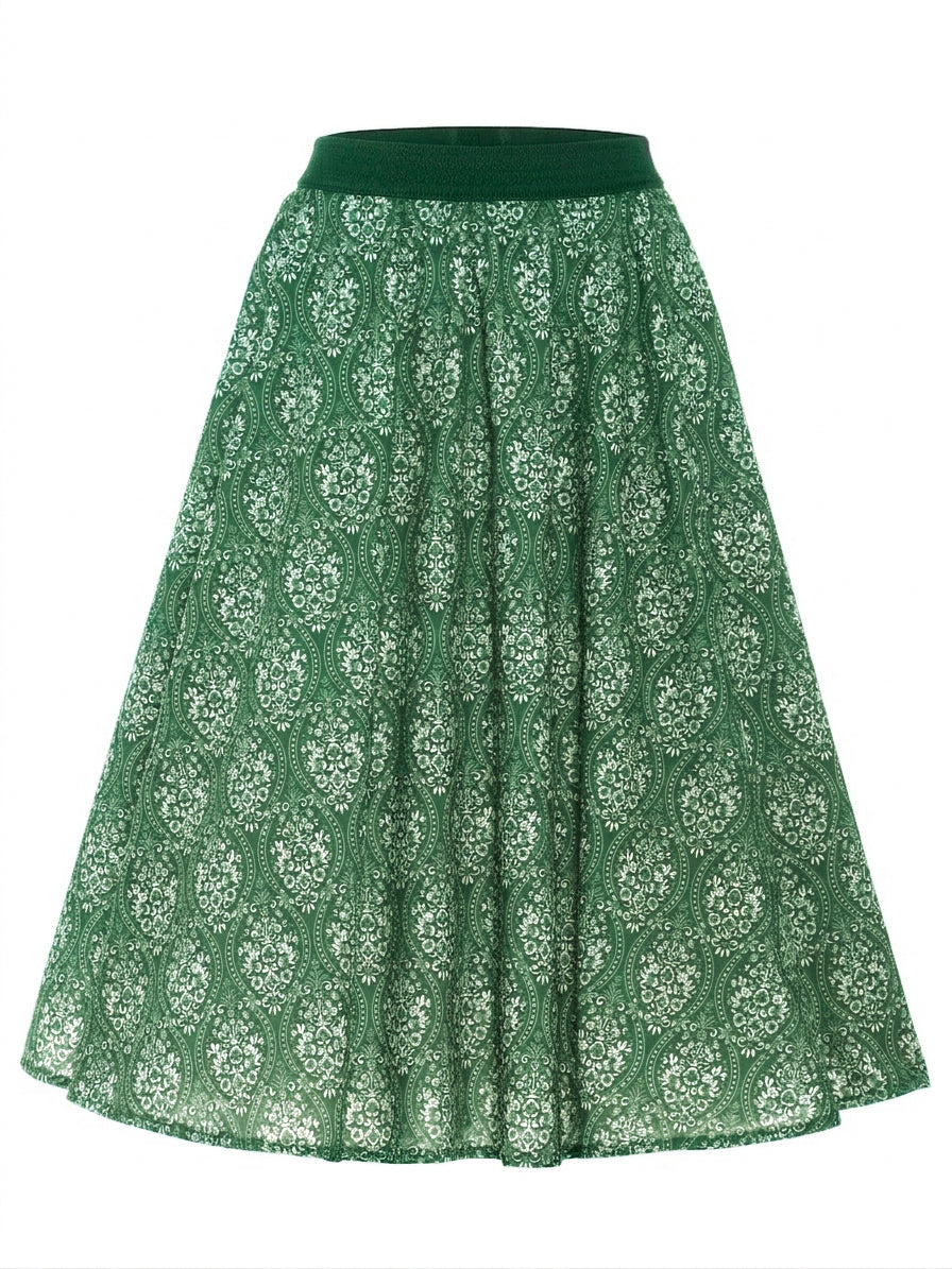 Berwin Traditional Skirt, Fir Green — 70cm