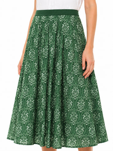 Berwin Traditional Skirt, Fir Green — 70cm