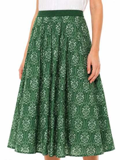 Berwin Traditional Skirt, Fir Green — 70cm