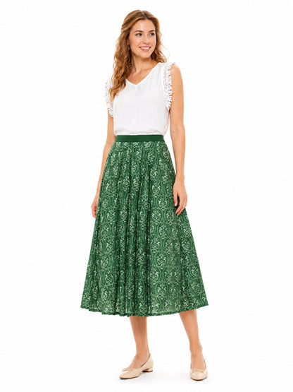 Berwin Traditional Skirt, Fir Green — 70cm
