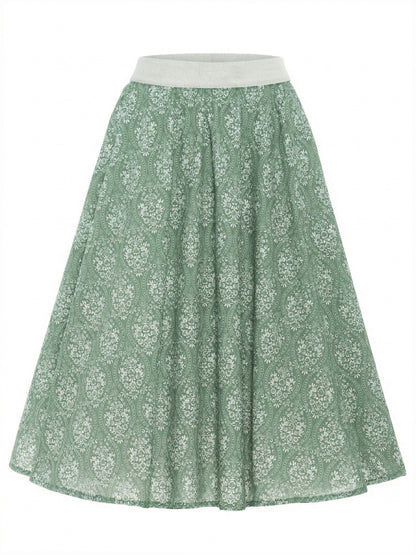 Berwin Traditional Skirt, Sage Green — 70cm