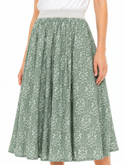 Berwin Traditional Skirt, Sage Green — 70cm