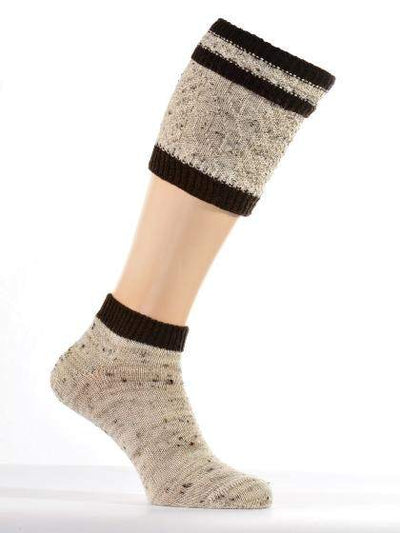 Men's beige/brown Loferl Loden Tweed socks made of Merino wool by LUSANA.